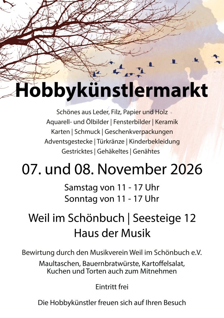 Plakat Hobbykünstlermarkt 2026